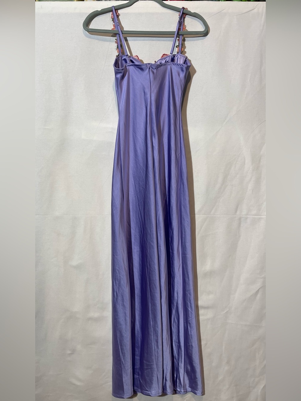 Lilac Floral-Trim Maxi Slip Dress - Picture 8 of 14